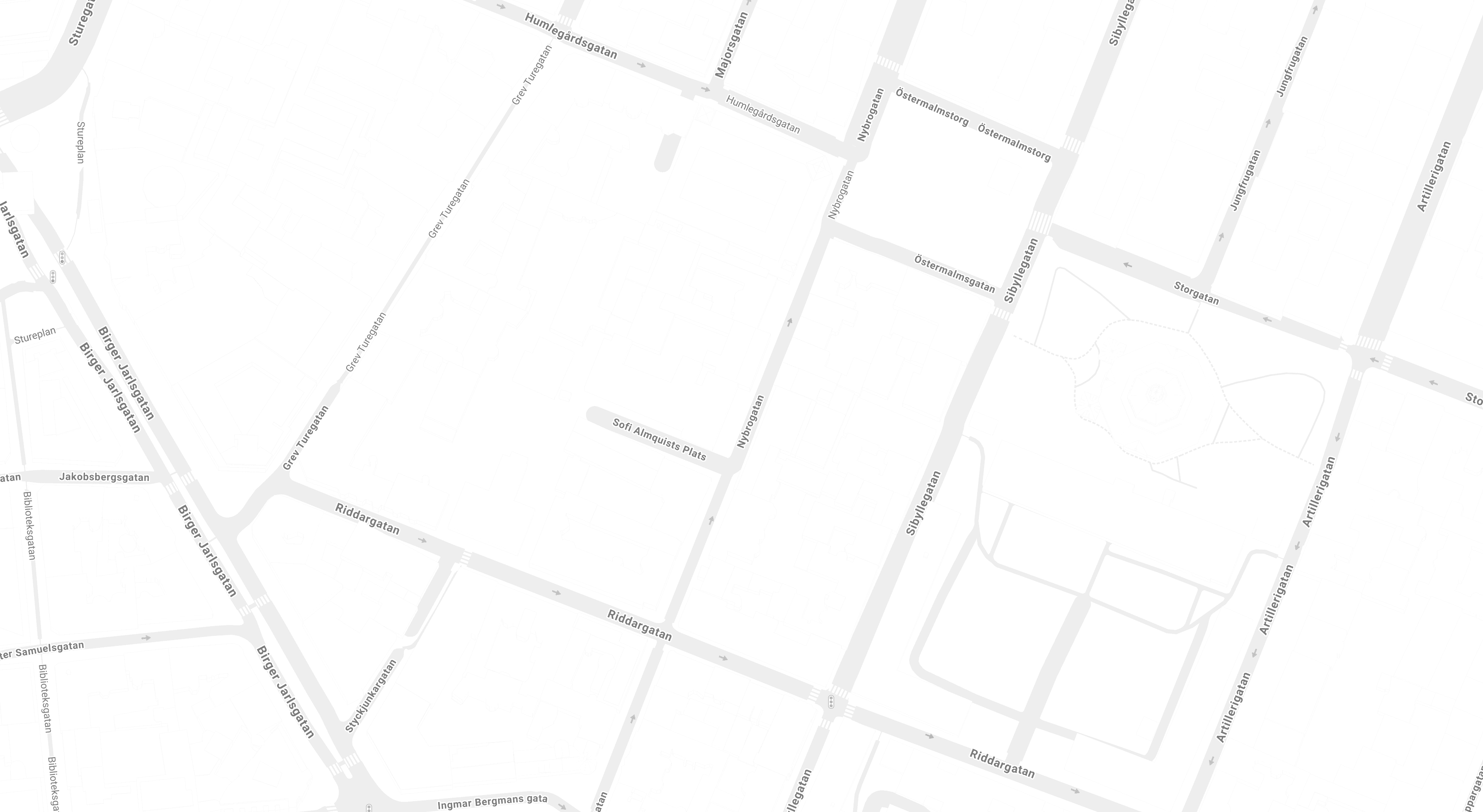 Map showing Ciccio's location at Nybrogatan 21, Stockholm